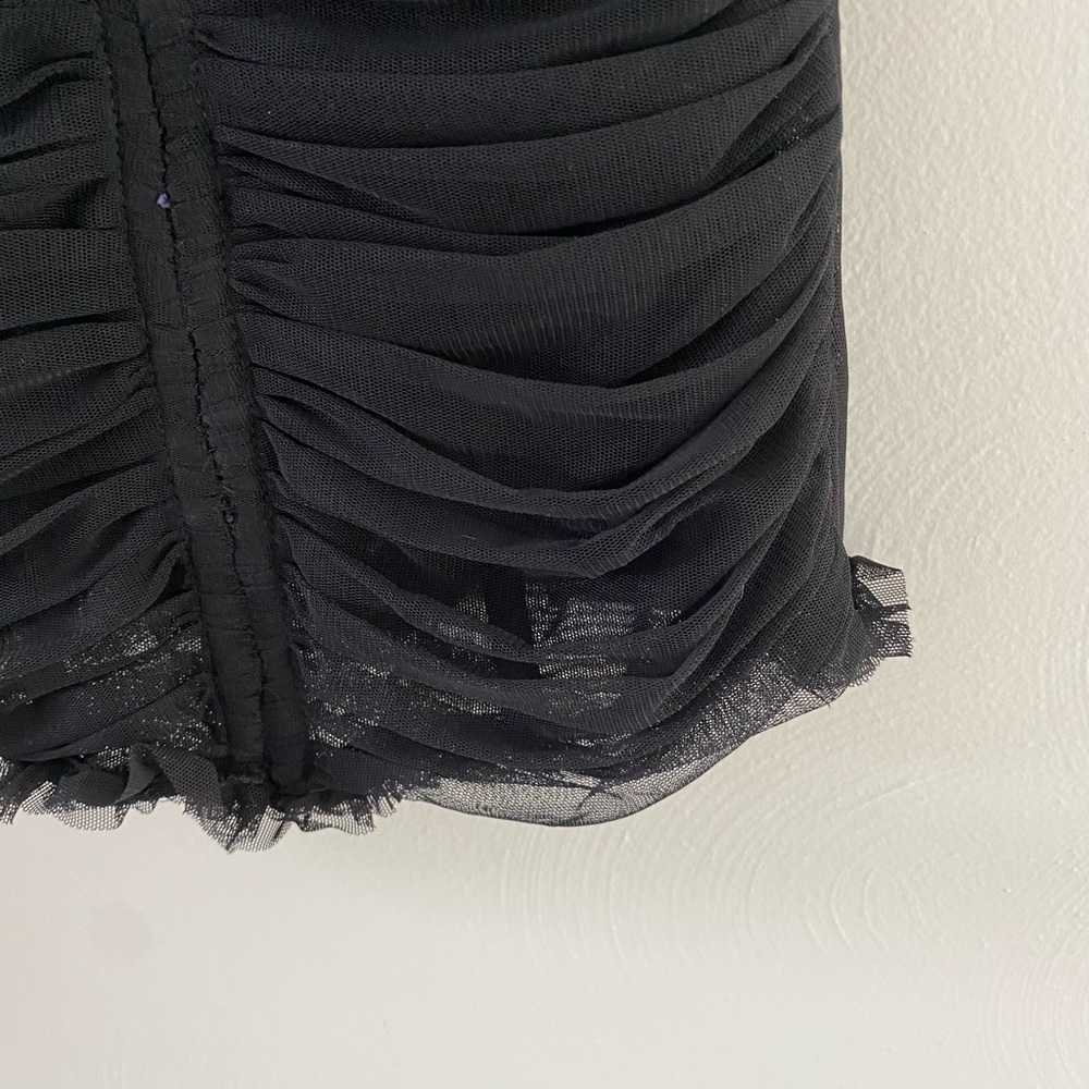 Vintage black mesh back lace up top - Picture 10 of 10
